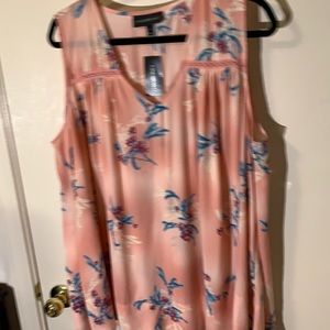 LANE BRYANT NWT S 16 SLEEVELESS PINK TOP